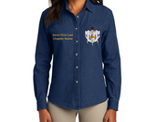 Sigma Gamma Rho Sorority, Inc. Long Sleeve Denim Button-down Shirt