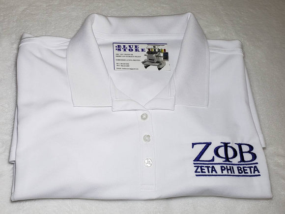 Zeta Phi Beta Sorority Customized Greek Letter Polo
