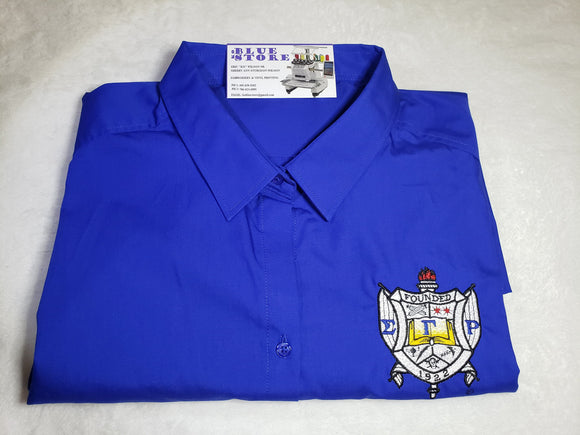 Royal Blue-Sigma Gamma Rho Sorority, Inc Long or Short  Sleeve Button-down Shirt