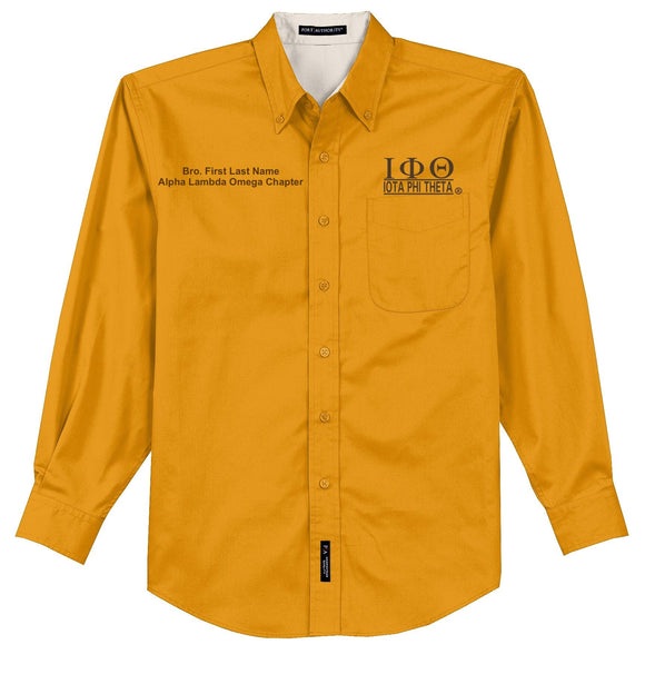 Iota Phi Theta Fraternity, Inc. GOLD Long Sleeve Button-down Shirt