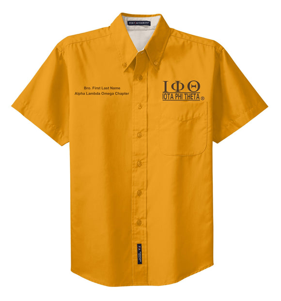 Iota Phi Theta Fraternity, Inc. GOLD Short Sleeve Button-down Shirt