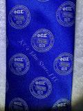 Customized Beta Pi Royal Blue Emblem Tie