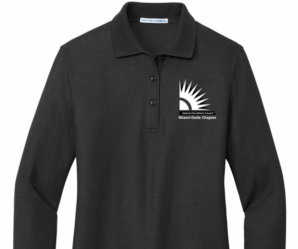 NPHC (National Pan-Hellenic Council) Long Sleeve Polo - BLACK