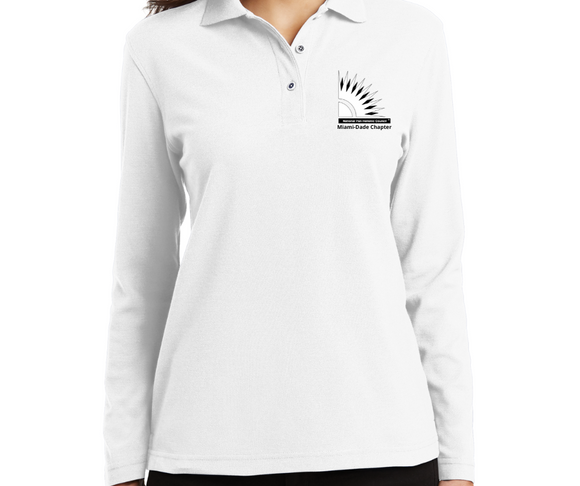 NPHC (National Pan-Hellenic Council) Long Sleeve Polo - WHITE