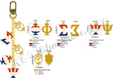 Sigma Phi Psi Sorority Greek Letter Keychain