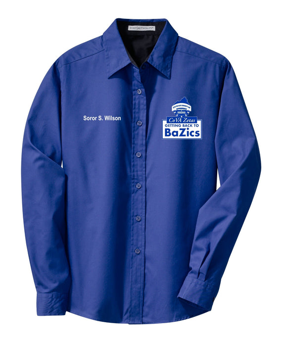 CoVA - Custom Embroidered Long Sleeve Button-down - Zeta
